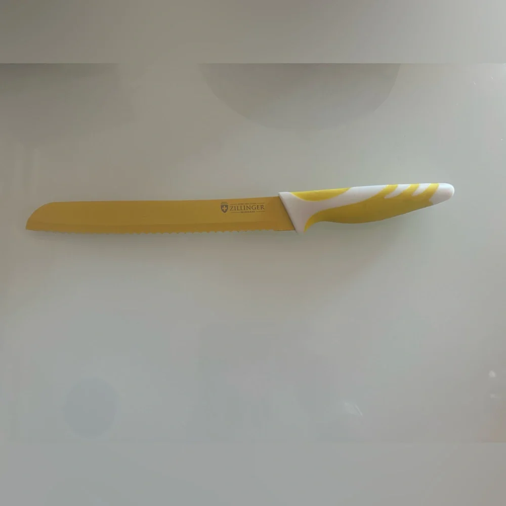 Yellow Serrated Kitchen Knife new